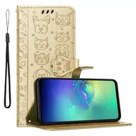 Etui i futerały do telefonów - Pokrowiec Do Samsung Galaxy S10e w Etui SHINY ZŁOTY Pieski Kotki Obudowa Case Cover Cadorabo - miniaturka - grafika 1