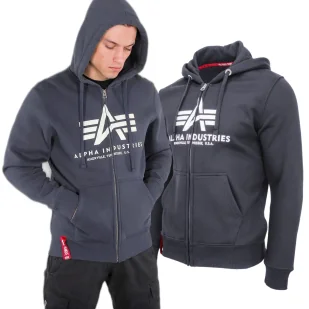 Bluza rozpinana z kapturem Alpha Industries Basic 178325 136 - Grafitowa - Odzież taktyczna i umundurowanie - miniaturka - grafika 1