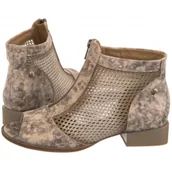 Botki damskie - Botki Beżowo-Złote 06413-43/00-1 (MA1299-a) Maciejka - miniaturka - grafika 1