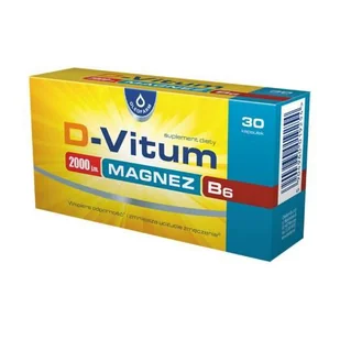 D-Vitum 2000 j.m. Magnez B6, 30 kapsułek - Witaminy i minerały - miniaturka - grafika 1