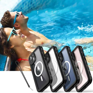 Etui do iPhone 15 Plus wodoodporne Mag Safe Case pancerne wodoszczelne obudowa czarno-szare - Etui i futerały do telefonów - miniaturka - grafika 10