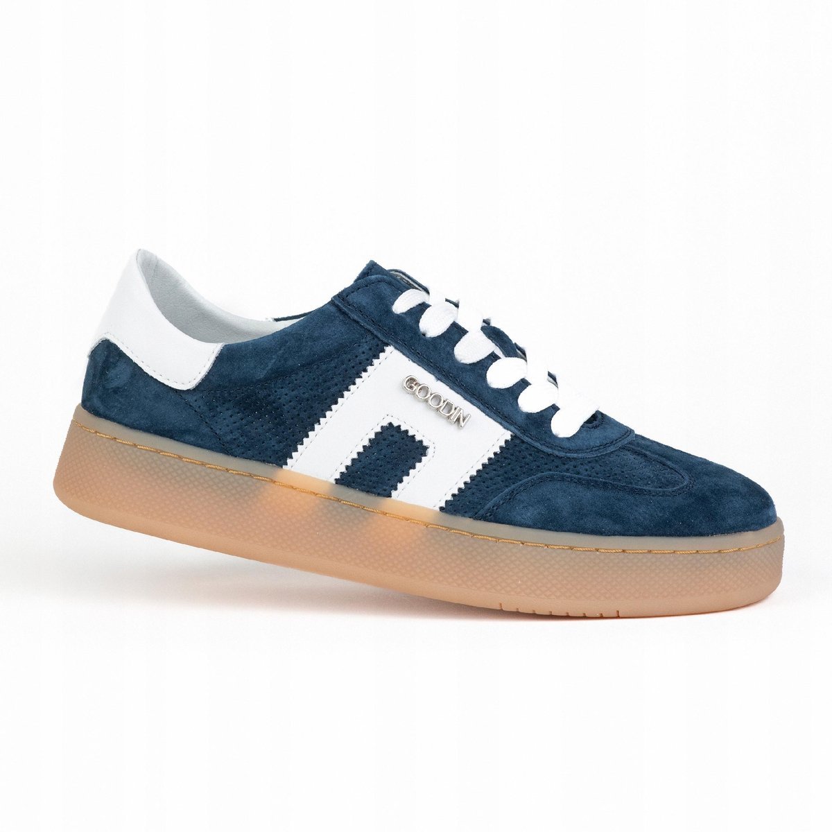 Sportowe damskie trampki GOODIN GD-SW-S2601 zamsz skóra niebieski 36
