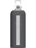 Kuchnia turystyczne i akcesoria - Sigg Star Shade, szklana butelka do picia z etui silikonowe, 0.85 L, odporne na wysoką temperaturę, bez BPA, ciemnoszary, antracyt, 8.1 x 8.1 x 26.3 cm 8667.90 - miniaturka - grafika 1