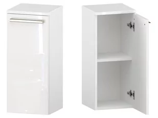 Słupek Łazienkowy ATH 30 cm DD Prawy - Biały Wysoki Połysk - Uchwyty Stal Szczotkowana - Szafki łazienkowe - miniaturka - grafika 1