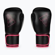 Rękawice bokserskie - Rękawice bokserskie adidas Hybrid 80 czarno-różowe ADIH80 - miniaturka - grafika 1