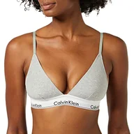 Biustonosze - Calvin Klein Bielizna damska trójkątny biustonosz - nowoczesna bawełna, szary, L - miniaturka - grafika 1