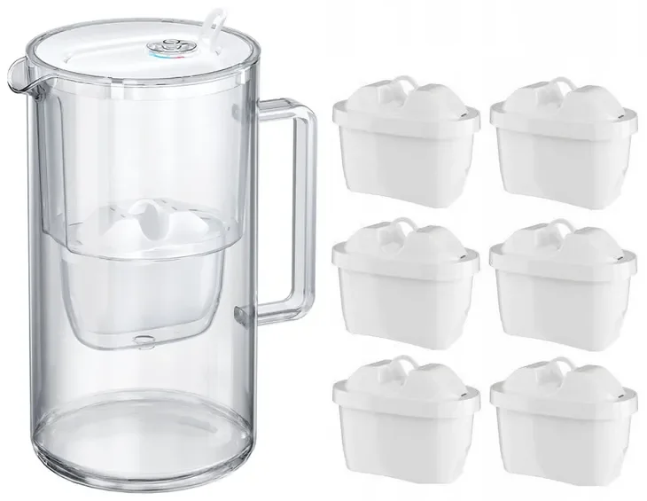 Dzbanek Filtrujący Aquaphor Glass 2,5l Szklany Biały +6 Filtrów