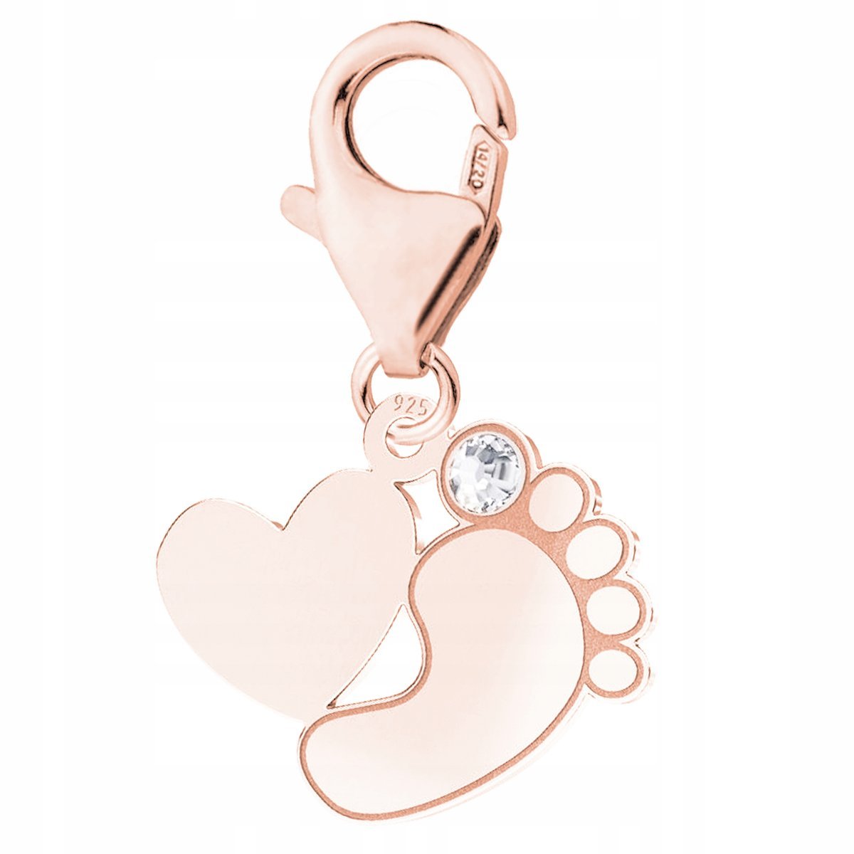 Zawieszka Pozłacana Blaszka ze Stópkami Dziecka Stopy Stópka SREBRO 925