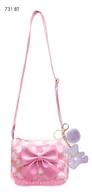 Torebki damskie - HOT FOCUS 731BT Różowa torebeczka torebka z futerkiem, brelokiem i kokardą - miniaturka - grafika 1