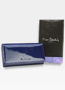 Portfel Damski Pierre Cardin Skórzany Niebieski Lakierowany 05 Line 102 - Portfele - miniaturka - grafika 1