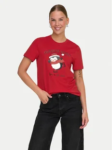 ONLY T-Shirt Kita 15331069 Czerwony Regular Fit - Koszulki i topy damskie - miniaturka - grafika 1