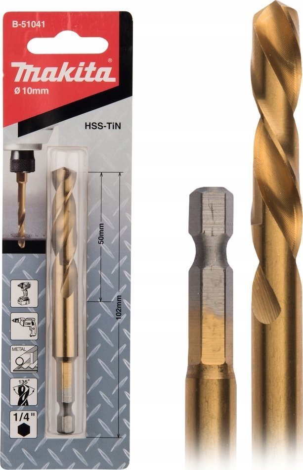 Makita Wiertło WIERTŁO DO METALU HSS-TIN 1/4