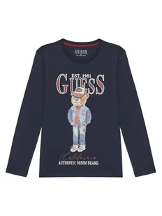 Guess Bluzka L5YI30 K8HM4 Granatowy Regular Fit - Bluzki damskie - miniaturka - grafika 1