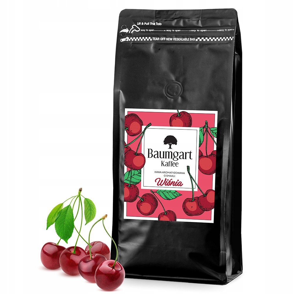 Kawa Mielona 1kg Smakowa 1000g 100% Arabica Brazylia Wiśniowa Baumgart