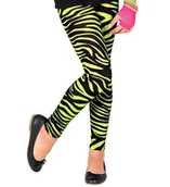 Spodnie i spodenki dla dziewczynek - LEGINSY ZIELONA ZEBERKA - 128 - miniaturka - grafika 1