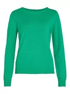 Swetry damskie - Vila Damski sweter Viril O-Neck L/S Knit Top Noos, Kelly Green/Szczegóły: ciemny melanż, XXL - miniaturka - grafika 1