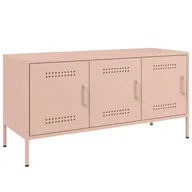Szafki RTV - vidaXL Szafka pod telewizor różowa 100,5x39x50,5 cm stalowa - miniaturka - grafika 1