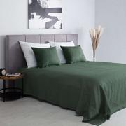 Narzuty - Narzuta na łóżko 260x260 Linen green - miniaturka - grafika 1