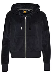Superdry Vle Velour Zip Hood Bluza damska, Eclipse Navy, 34 - Bluzy damskie - miniaturka - grafika 1