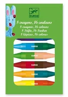 Przybory szkolne - Djeco Kredki pastelowe dwustronne 16 kolorów - miniaturka - grafika 1