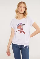 Koszulki i topy damskie - T-shirt z wzorem - Monnari - miniaturka - grafika 1
