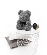 Sztuczne kwiaty - Miś Gustaw, miś z róż Rose Bear, szary, 40 cm - miniaturka - grafika 1