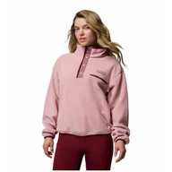 Bluzy sportowe damskie - Bluza damska Columbia Helvetia™ II Cropped Half Snap Fleece Rozmiar: L / Kolor: różowy - miniaturka - grafika 1