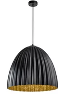 Lampy sufitowe - Sigma czarno-złota lampa wisząca TELMA 32020 lampa sufitowa z dużym czarnym kloszem nad stół 32020 - miniaturka - grafika 1