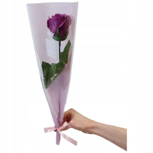 Bukiet róża mydlana jak żywa 43 cm bordowa PREZENT NA DZIEŃ KOBIET - Sztuczne kwiaty - miniaturka - grafika 1