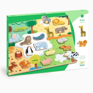 Drewniana łamigłówka ZWIERZĘTA ŚWIATA DJ01830 - Puzzle - miniaturka - grafika 1