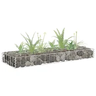 Donice - vidaXL Podwyższona donica gabionowa galwanizowana stal 90x30x10 cm 145628 - miniaturka - grafika 1