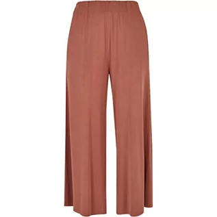 Spodnie damskie - Urban Classics Damskie spodnie Modal Culotte, szerokie spodnie 3/4 z elastycznym pasem, dostępne w wielu kolorach, rozmiary XS - 5XL, Terracotta, 5XL - grafika 1