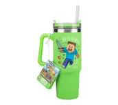 Gadżety dla graczy - Paladone Insulated Travel Cup Minecraft Steve Ze słomką 900ml - miniaturka - grafika 1
