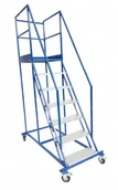 Drabiny - Krause Stalowy podest roboczy, jezdny 6 stopni i platforma standard - miniaturka - grafika 1