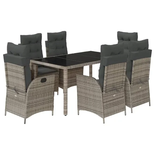 Zestaw Mebli Ogrodowych Rattan PE Szary 150x90x75 cm