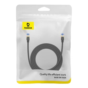 Kabel sieciowy w oplocie kat. 7 Baseus Ethernet RJ45, 10Gbps, 2m (czarny) - Kable miedziane - miniaturka - grafika 8