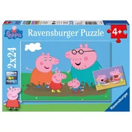 Puzzle - Ravensburger 09082 - Peppa Pig: szczęśliwe życie rodzinne, 2 x 24 części puzzle - miniaturka - grafika 1