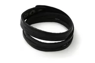 Bransoletki - Czarna Bransoleta Skórzana Emo Boho Rock - miniaturka - grafika 1