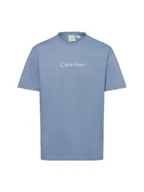 Koszulki męskie - Calvin Klein Koszulka męska Mężczyźni Bawełna niebieski nadruk, S - miniaturka - grafika 1