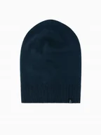 Czapki damskie - Zimowa męska czapka beanie bawełniana granatowa modna Ombre OM-ACWH-0124 V4 - miniaturka - grafika 1
