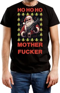 T-SHIRT MĘSKI Z NADRUKIEM PREZENT ŚWIĘTA MIKOŁAJ KOSZULKA CZARNA R-XS A442 - Koszulki męskie T-SHIRT MĘSKI Z NADRUKIEM PREZENT ŚWIĘTA MIKOŁAJ KOSZULKA CZARNA R-XS A442 - Koszulki męskie - miniaturka - grafika 1