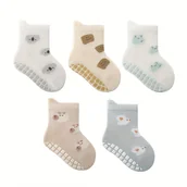 Skarpetki dla dzieci - TEMU Zestaw 5 Par Skarpetek Dziecięcych z Wzorami Kreskówkowymi, Oddychające i Antypoślizgowe dla Chłopców i Dziewczynek - miniaturka - grafika 1