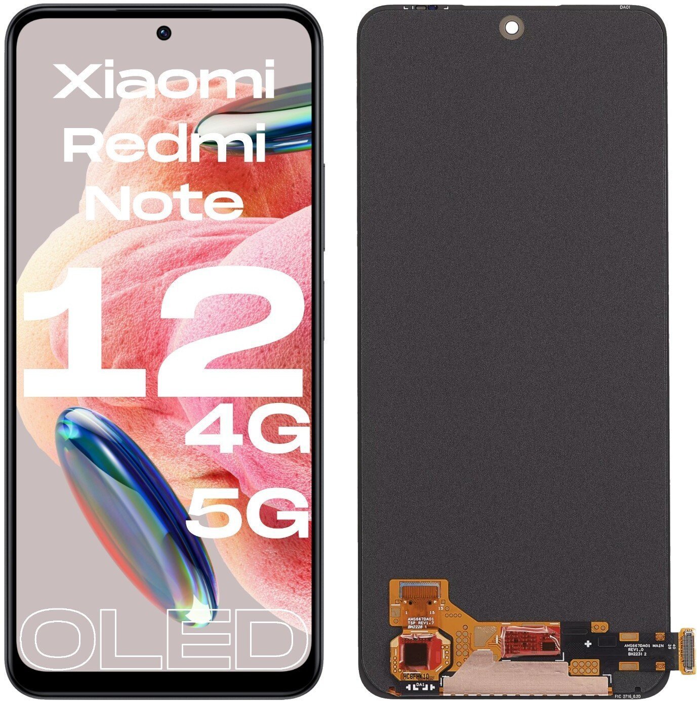 Wyświetlacz do Xiaomi Redmi Note 12 4G / 5G 23021RAA2Y LCD Ekran Oled