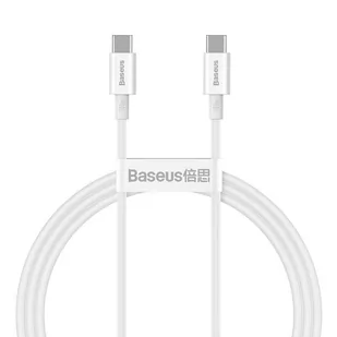 Baseus Superior kabel przewód USB Typ C - USB Typ C szybkie ładowanie Quick Charge / Power Delivery / FCP 100W 5A 20V 1m biały (CATYS-B02) - Kable USB - miniaturka - grafika 1