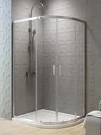 Kabiny prysznicowe - New Trendy Kabina asymetryczna 100x80 cm profile chrom K-5470 New Varia - miniaturka - grafika 1