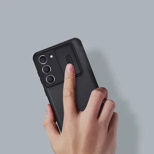 Nillkin Qin Cloth Pro Case etui Samsung Galaxy S23+ pokrowiec z klapką osłona na aparat niebieskie - Etui i futerały do telefonów - miniaturka - grafika 9