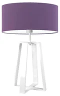 Lampy stojące - Okrągła lampka nocna na białym stelażu - C8-M98 - miniaturka - grafika 1