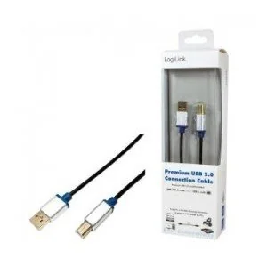 LogiLink Kabel USB 2.0 Premium BUAB230 A/B 3m KKLKKUBU0230 [6075980] - Kable USB - miniaturka - grafika 2