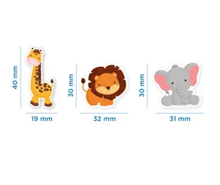 PG154-01 ANIMALS gumka do ścierania 30 x 30 mm 3 szt. - Gumki biurowe - miniaturka - grafika 1