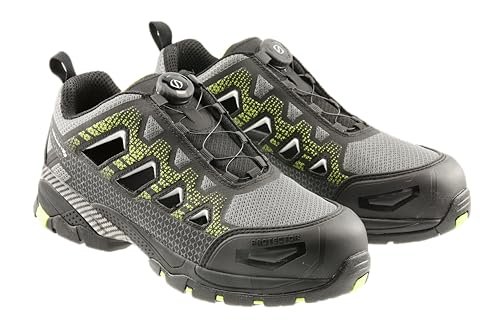 Högert Technik - PAGLAU sandały ochronne LACE System S1PS SR FO czarne/zielone 43 | buty ochronne męskie | system sznurowadeł | sandały robocze buty robocze sandały ochronne |, czarny, zielony, 43 EU